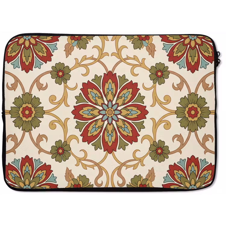 Laptop hülle - Muster – Blumen – Ornament – Klassisch – Farbenfroh — 1