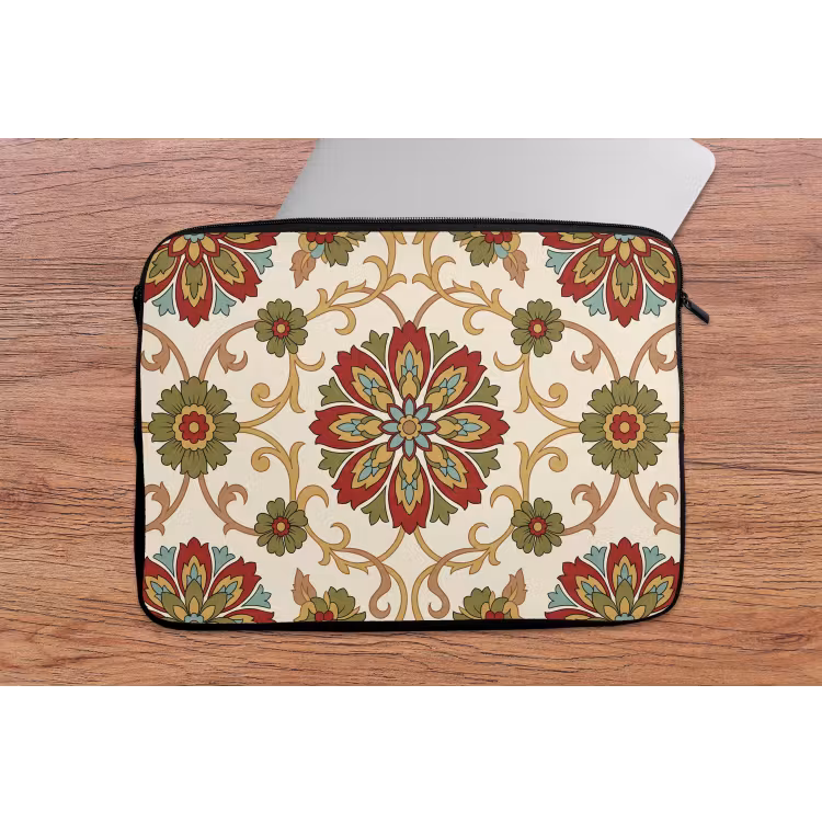Laptop hülle - Muster – Blumen – Ornament – Klassisch – Farbenfroh — 2
