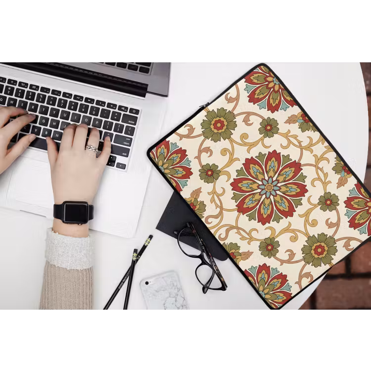 Laptop hülle - Muster – Blumen – Ornament – Klassisch – Farbenfroh — 3
