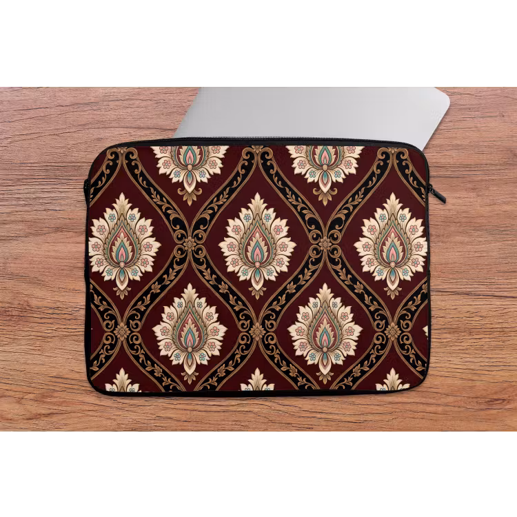 Laptop hülle - Muster – Blumenmotiv – Dekoration – Klassisch – Rot — 2