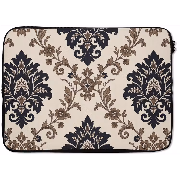 Laptop hülle - Muster – Blumenmuster – Klassisch – Beige-Blau — 1