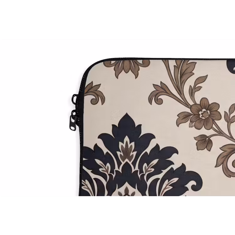 Laptop hülle - Muster – Blumenmuster – Klassisch – Beige-Blau — 5