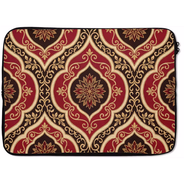 Laptop hülle - Muster – Ornament – Barock – Rot – Gold — 1
