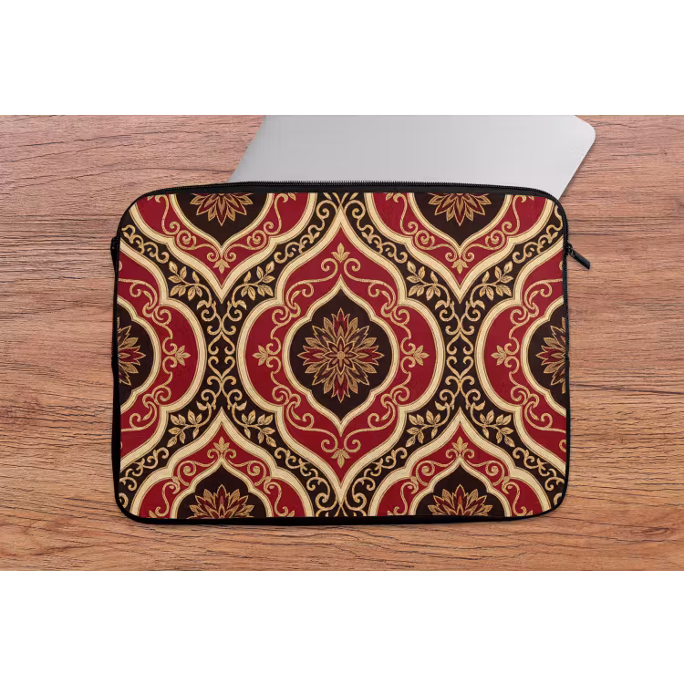 Laptop hülle - Muster – Ornament – Barock – Rot – Gold — 2