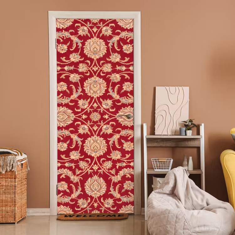Türtapete - Muster – Blume – Klassisch – Orientalisch – Rot — 2