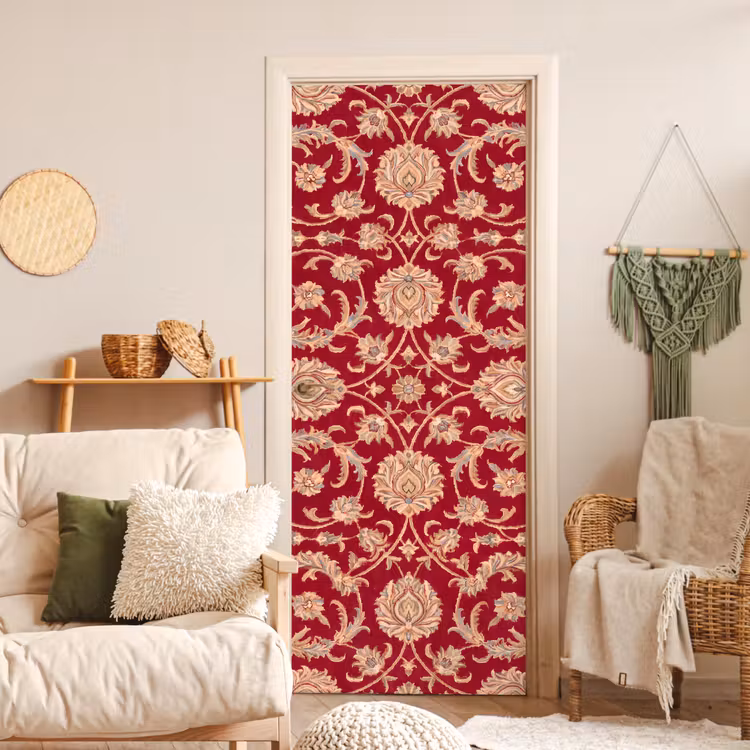 Türtapete - Muster – Blume – Klassisch – Orientalisch – Rot — 3