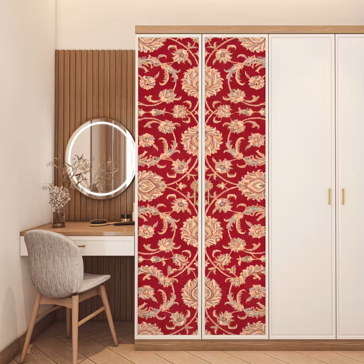 Türtapete - Muster – Blume – Klassisch – Orientalisch – Rot — 4