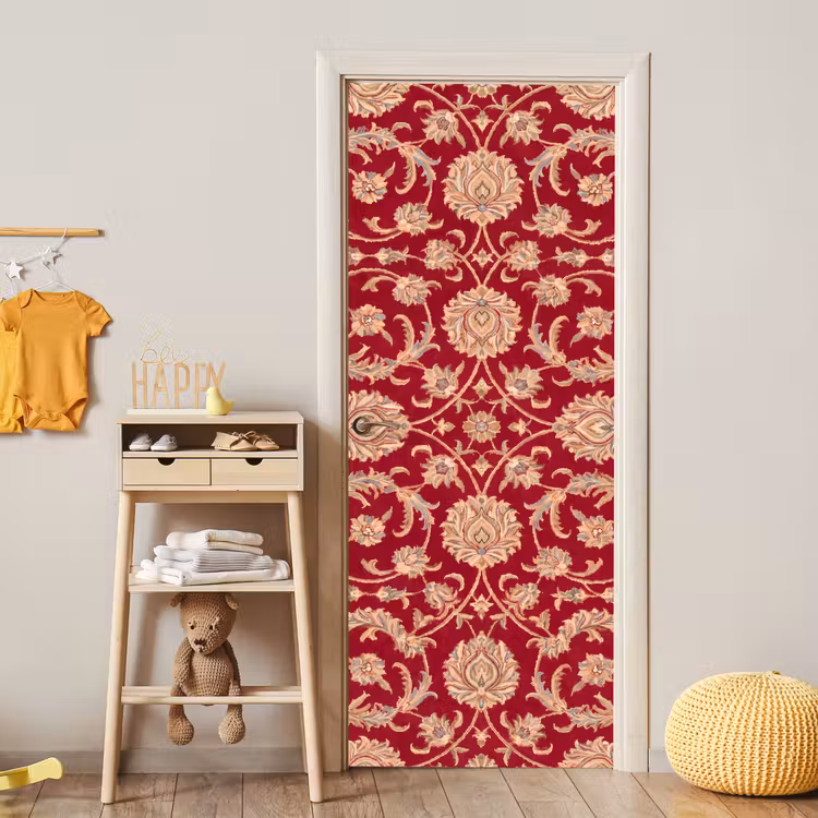 Türtapete - Muster – Blume – Klassisch – Orientalisch – Rot — 5