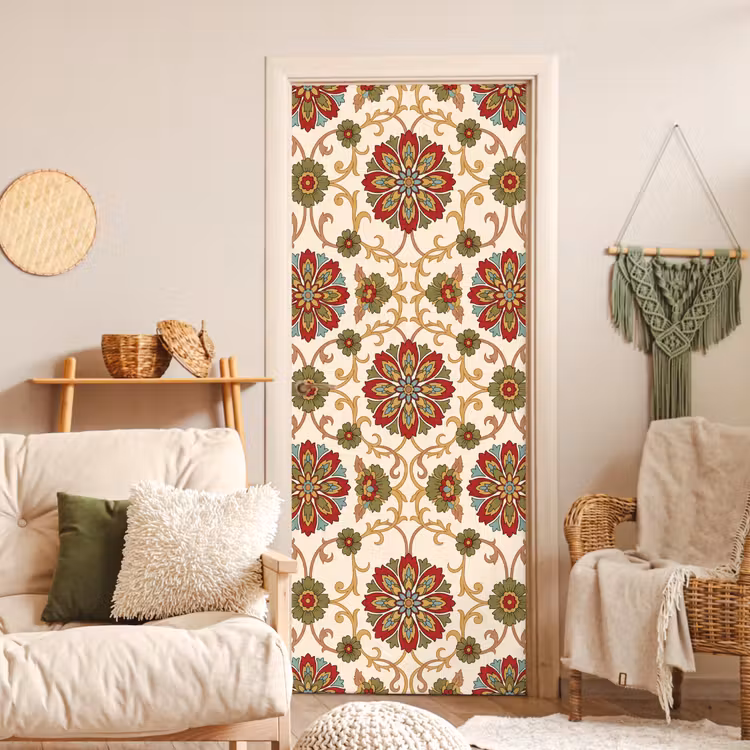 Türtapete - Muster – Blumen – Ornament – Klassisch – Farbenfroh — 3