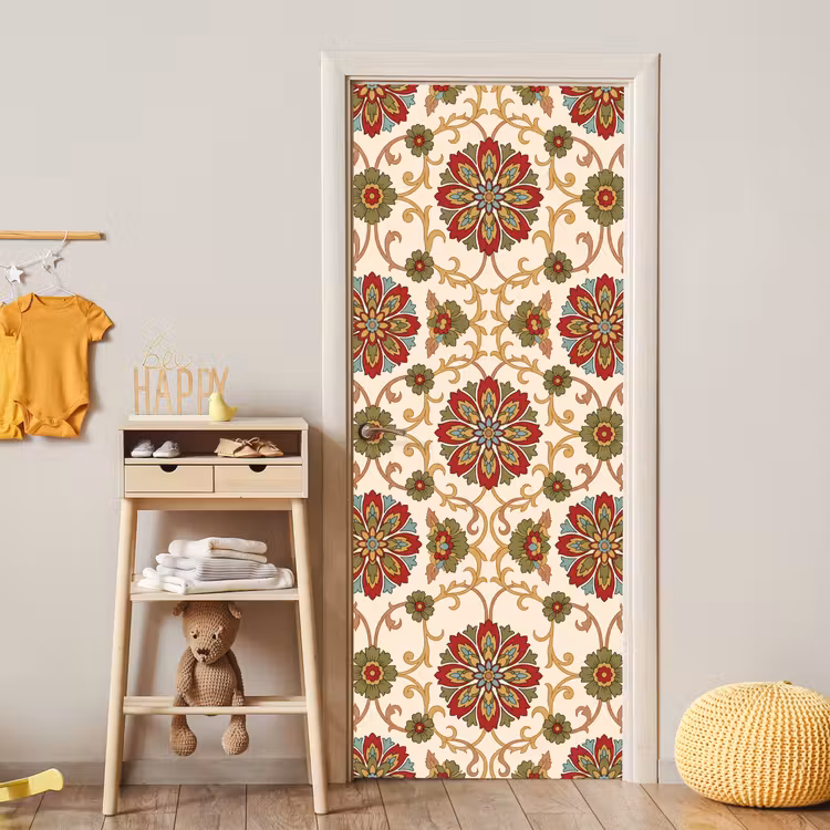 Türtapete - Muster – Blumen – Ornament – Klassisch – Farbenfroh — 5