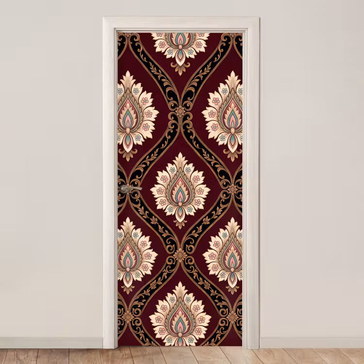 Türtapete - Muster – Blumenmotiv – Dekoration – Klassisch – Rot — 1