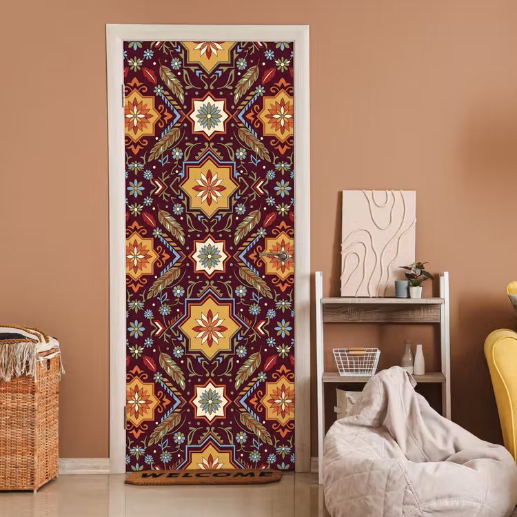 Türtapete - Muster – Floral – Geometrisch – Farbenfroh – Dekoration — 2
