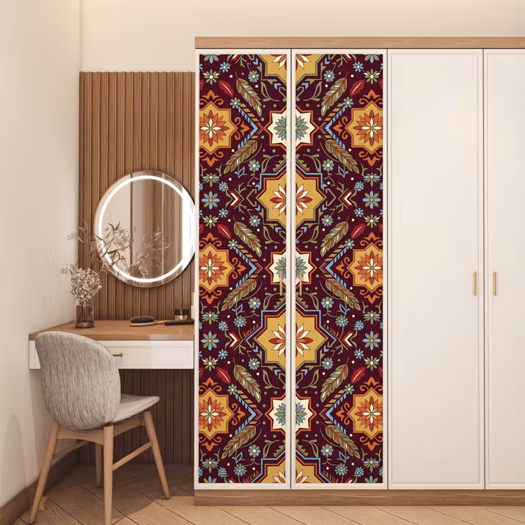 Türtapete - Muster – Floral – Geometrisch – Farbenfroh – Dekoration — 4