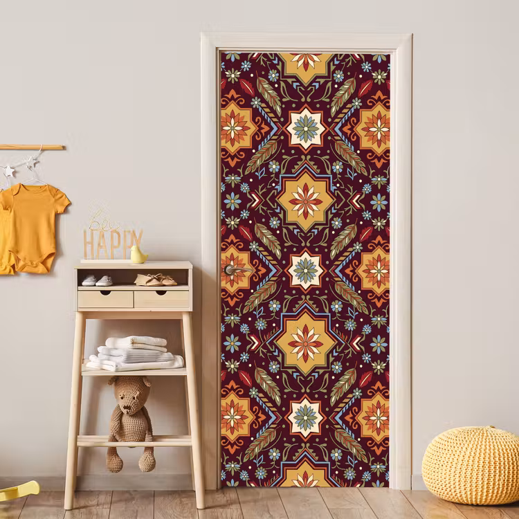 Türtapete - Muster – Floral – Geometrisch – Farbenfroh – Dekoration — 5