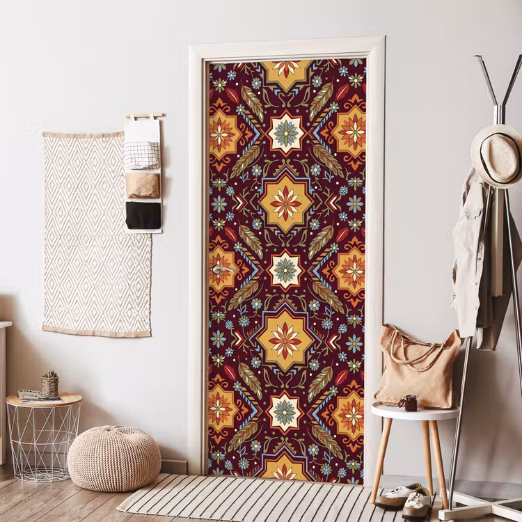Türtapete - Muster – Floral – Geometrisch – Farbenfroh – Dekoration — 7