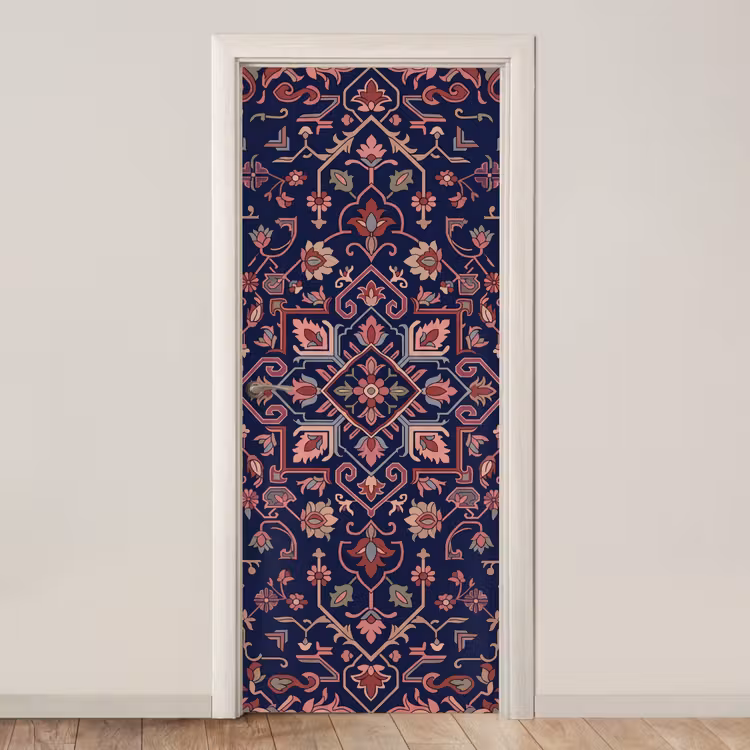 Türtapete - Muster – Orientalisch – Blumig – Blau – Klassisch — 1