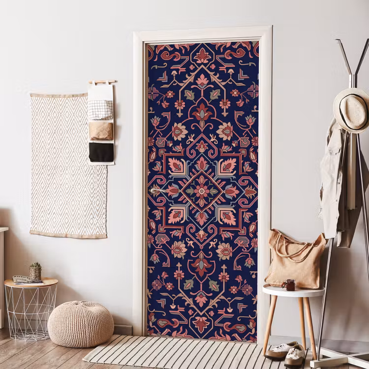 Türtapete - Muster – Orientalisch – Blumig – Blau – Klassisch — 7