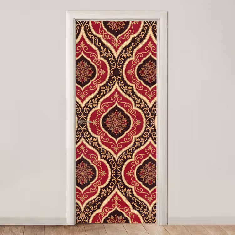 Türtapete - Muster – Ornament – Barock – Rot – Gold — 1