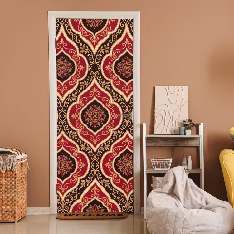 Türtapete - Muster – Ornament – Barock – Rot – Gold — 2