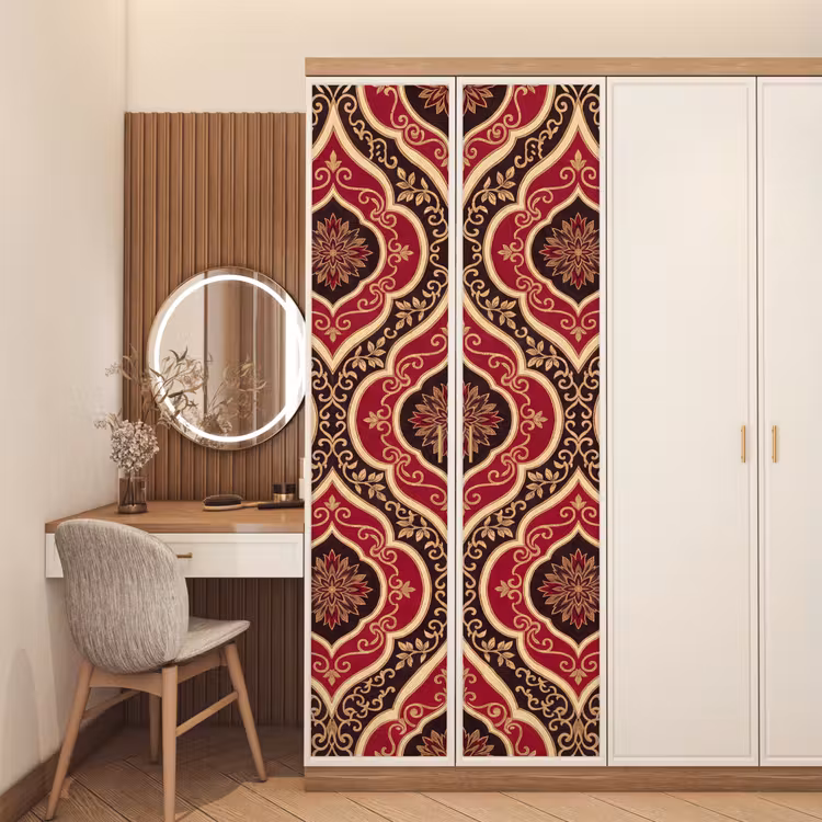 Türtapete - Muster – Ornament – Barock – Rot – Gold — 4