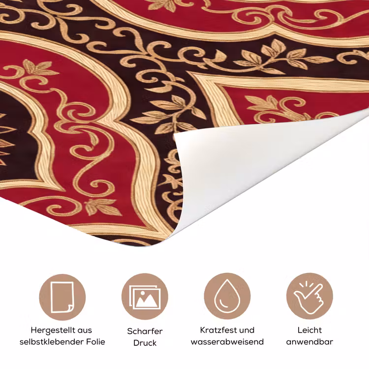 Türtapete - Muster – Ornament – Barock – Rot – Gold — 8