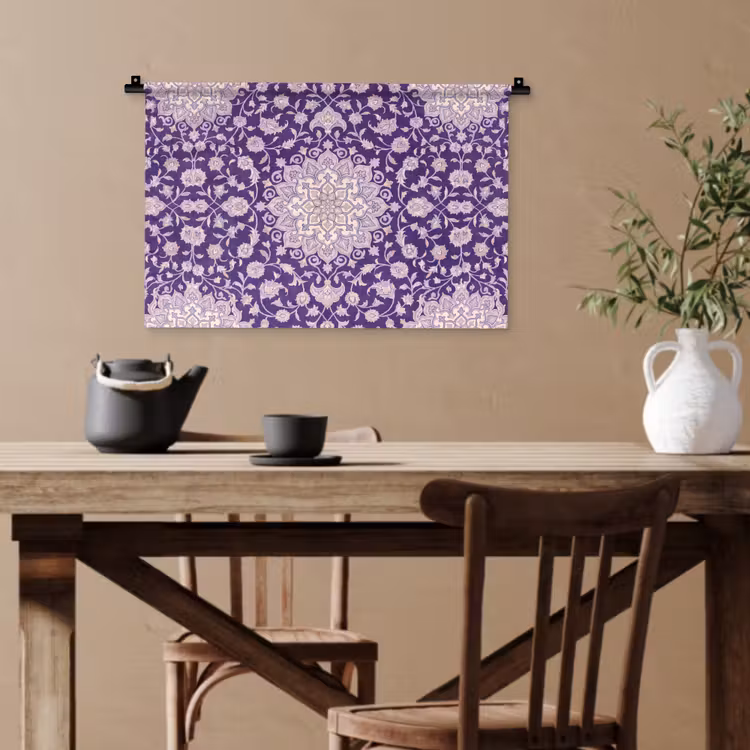 Wandteppich - Muster – Medaillon – Orientalisch – Lila – Dekoration — 3