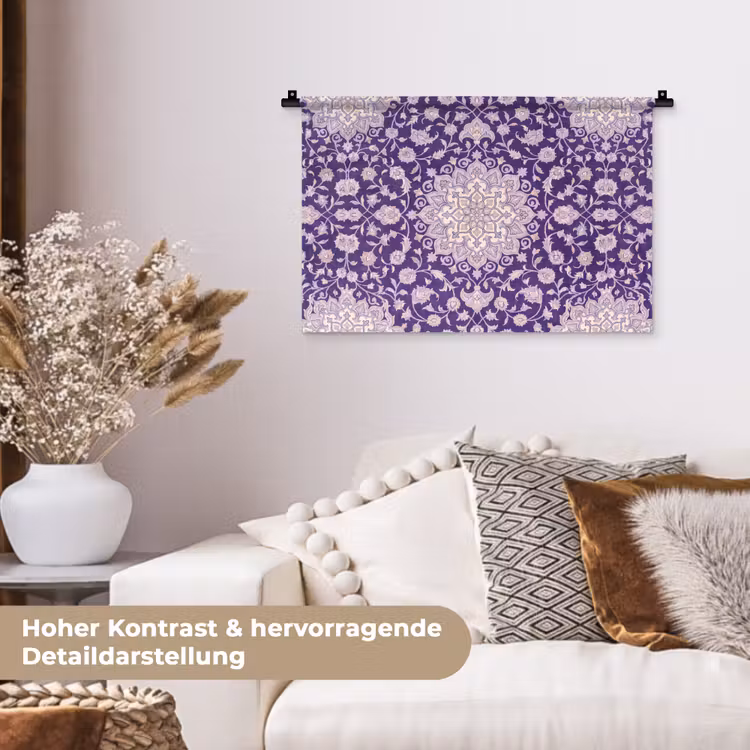 Wandteppich - Muster – Medaillon – Orientalisch – Lila – Dekoration — 6