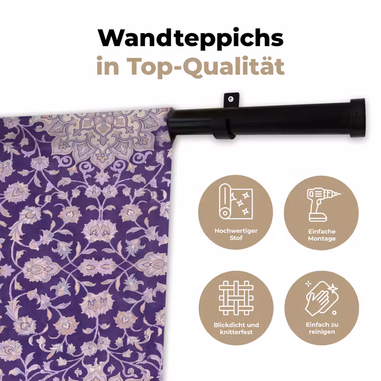 Wandteppich - Muster – Medaillon – Orientalisch – Lila – Dekoration — 7