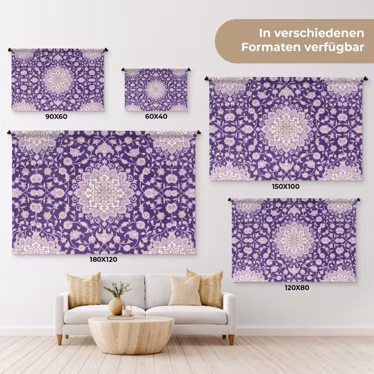 Wandteppich - Muster – Medaillon – Orientalisch – Lila – Dekoration — 8