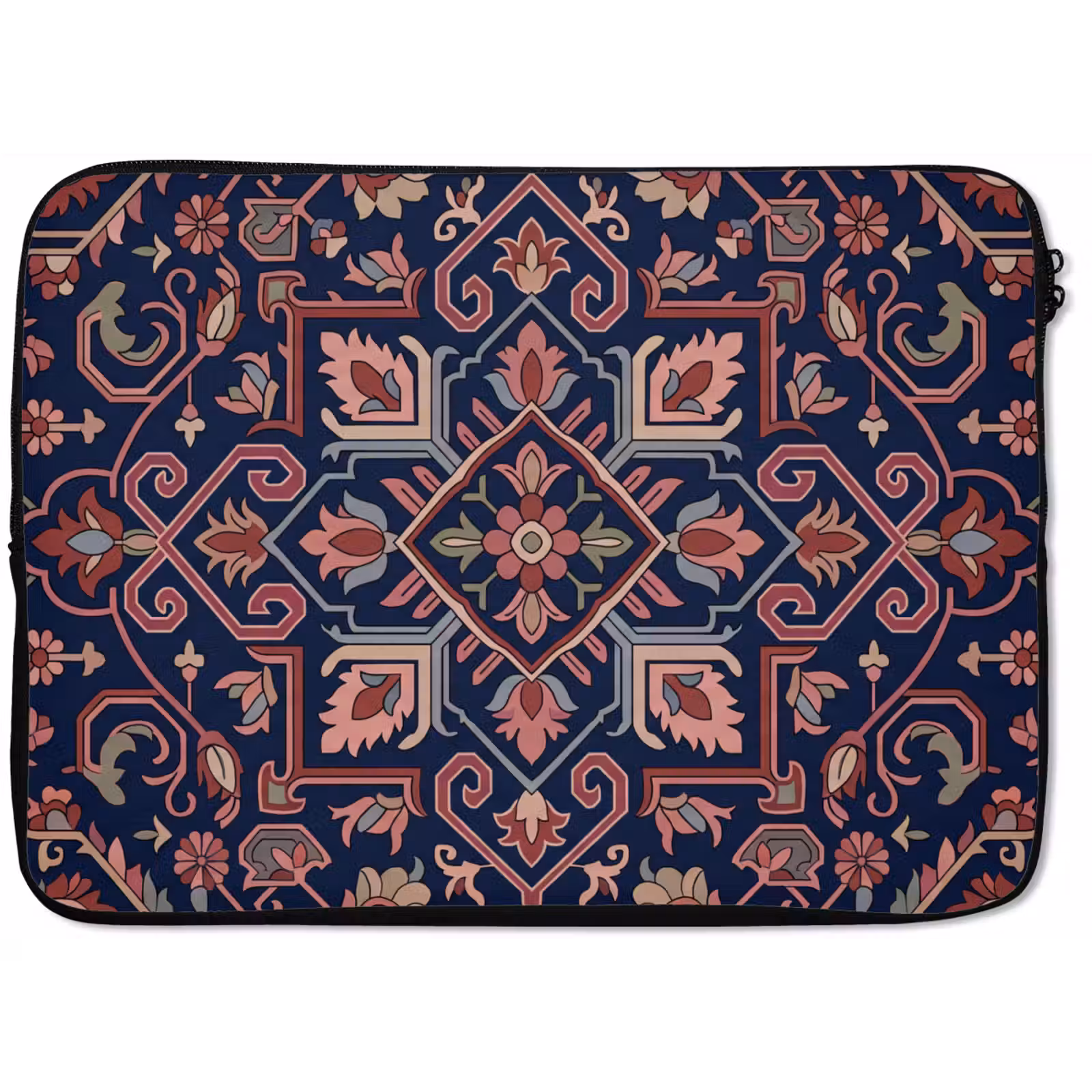 Laptop hülle - Muster – Orientalisch – Blumig – Blau – Klassisch — 1
