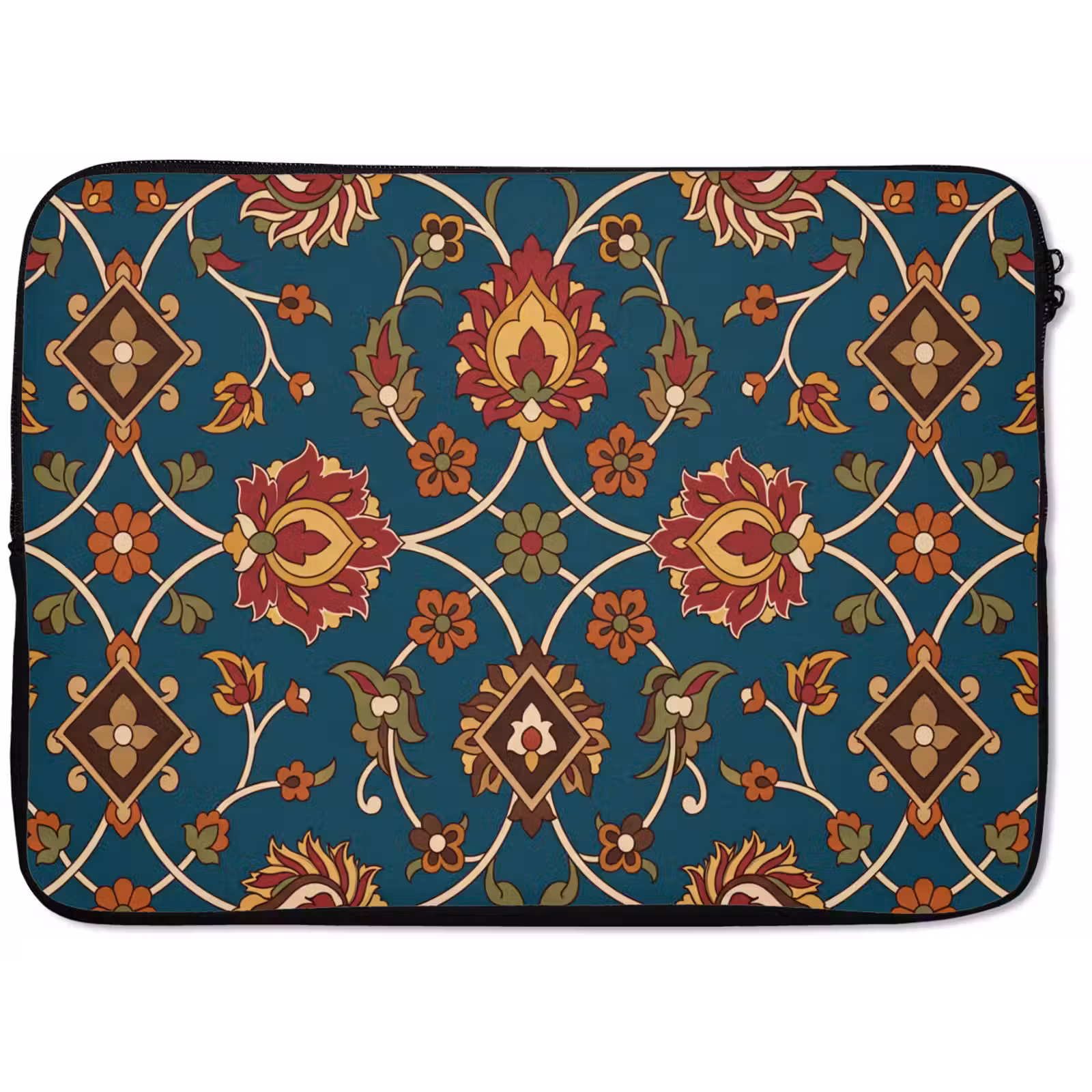 Laptop hülle - Ornament – Flora – Traditionell – Klassisch – Blaugrün — 1