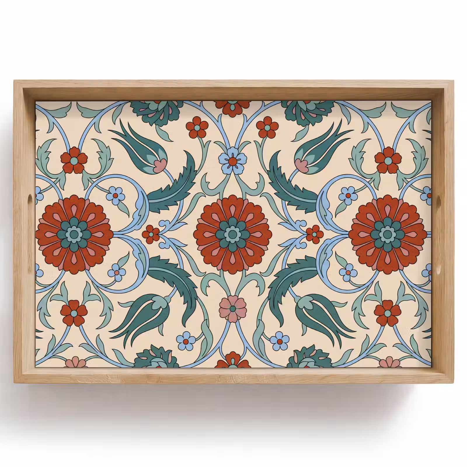 Tablett - Blumen – Muster – Klassisch – Dekoration – Farbenfroh — 1