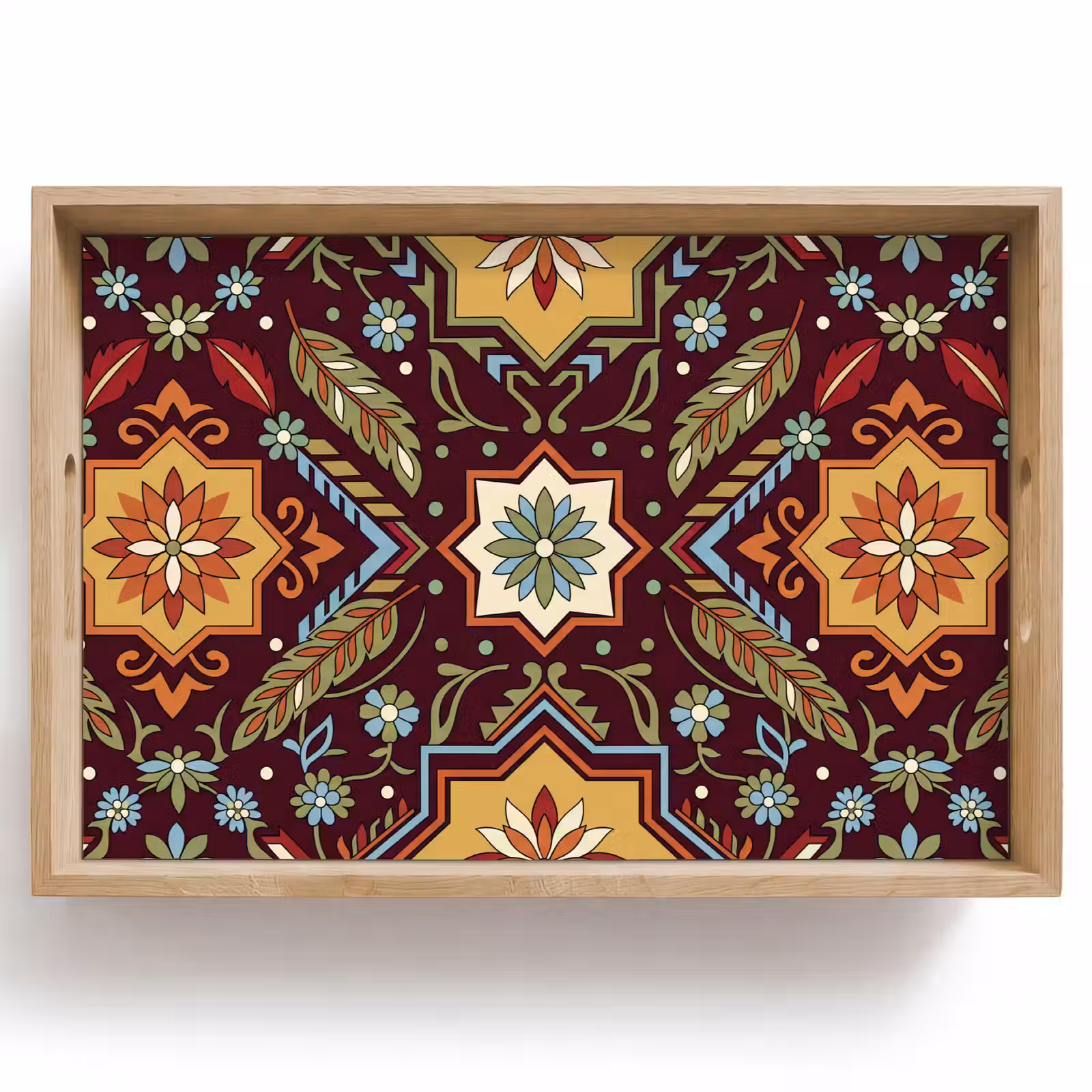Tablett - Muster – Floral – Geometrisch – Farbenfroh – Dekoration — 1