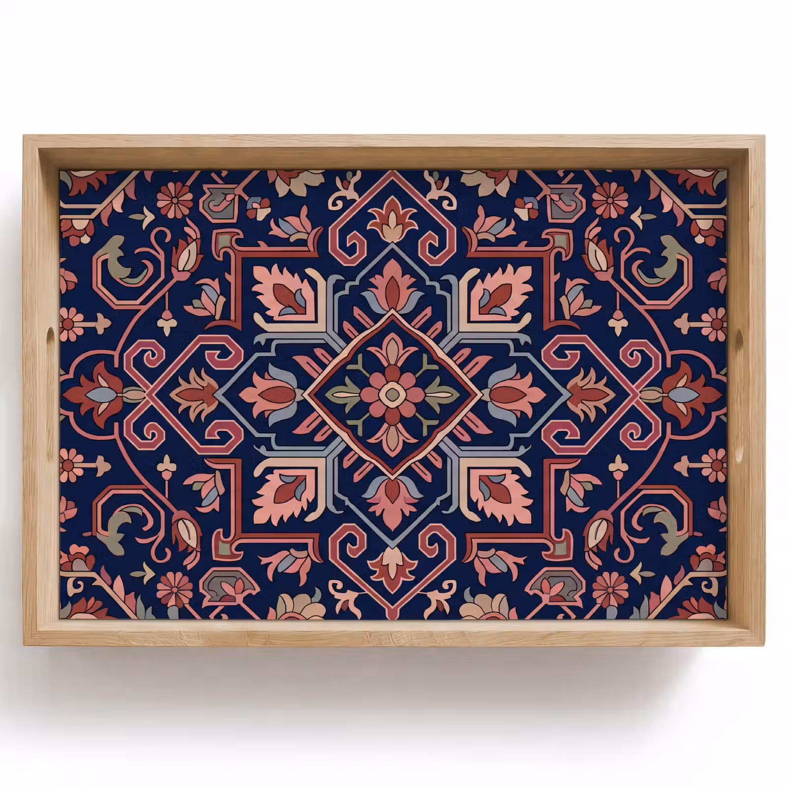 Tablett - Muster – Orientalisch – Blumig – Blau – Klassisch — 1