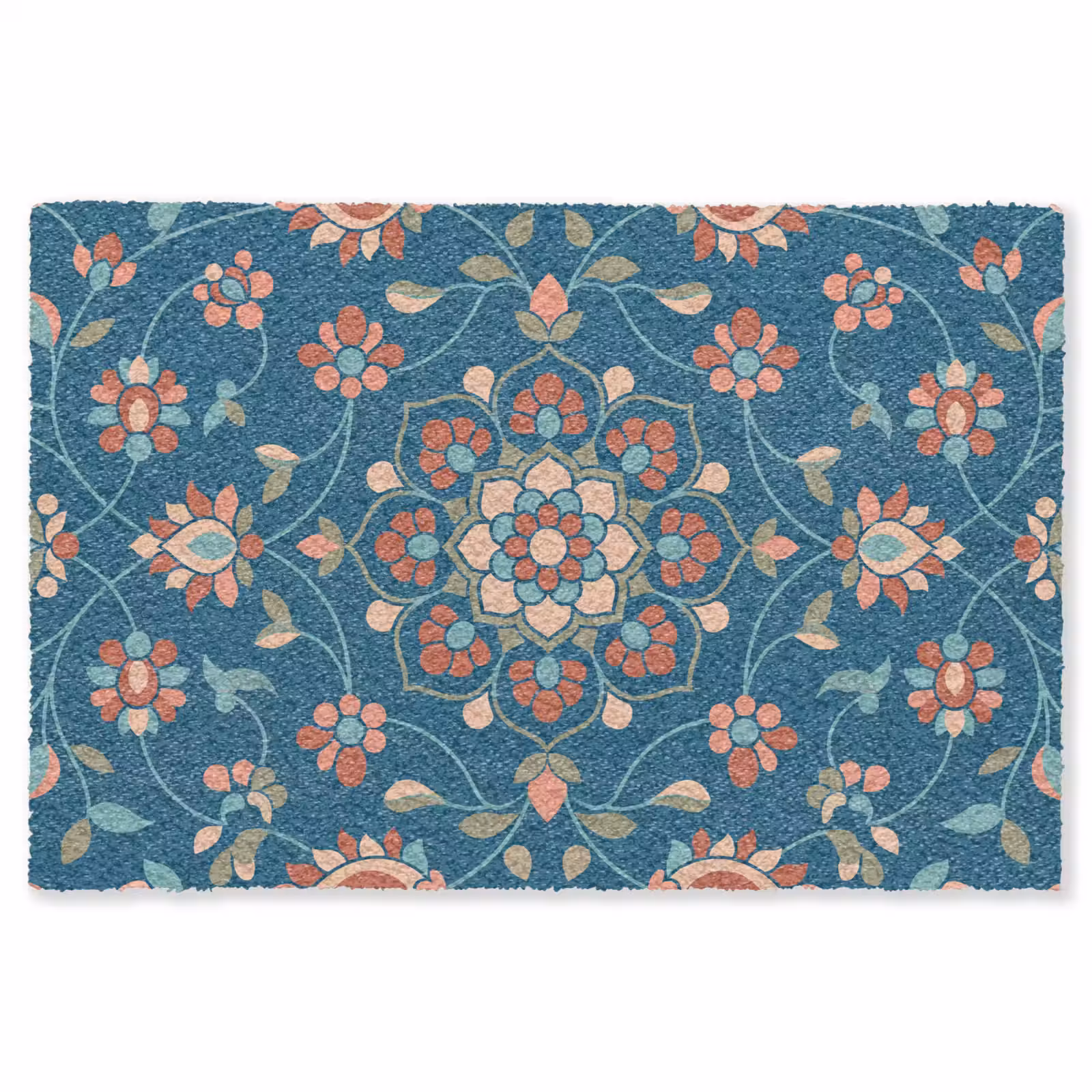 Teppich - Blumen – Muster – Natur – Ornament – Blau — 1