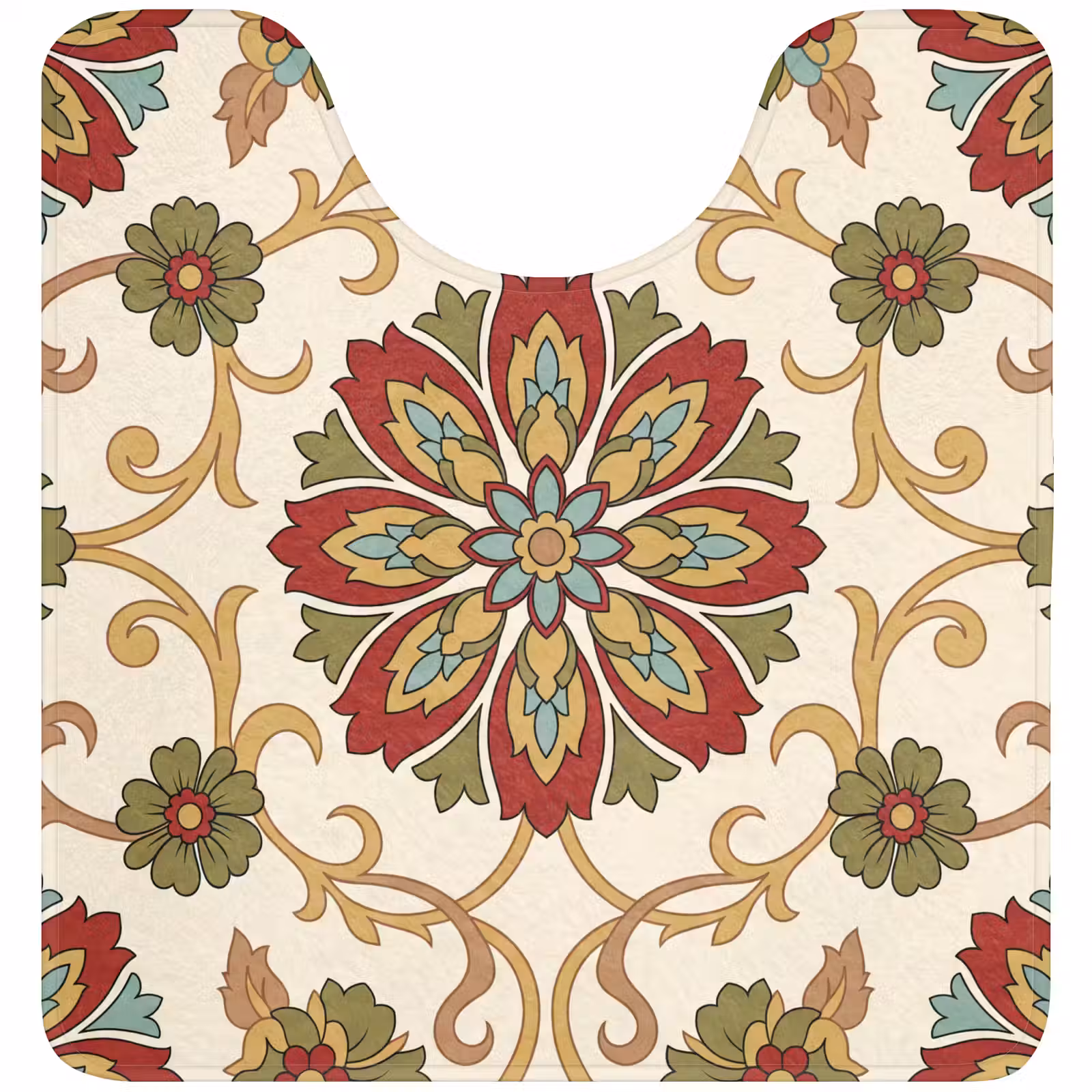WC Vorleger - Muster – Blumen – Ornament – Klassisch – Farbenfroh — 1