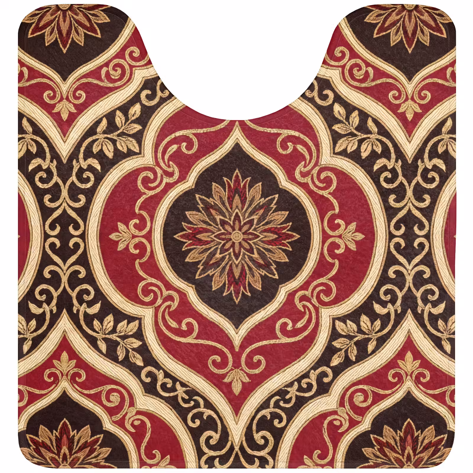 WC Vorleger - Muster – Ornament – Barock – Rot – Gold — 1