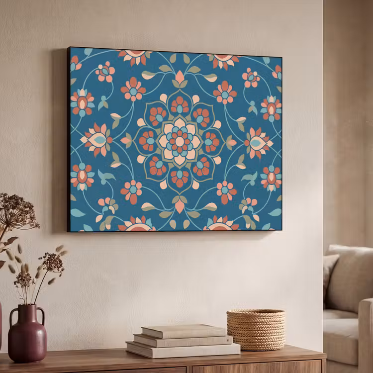 Art Frame - Blumen – Muster – Natur – Ornament – Blau — 3