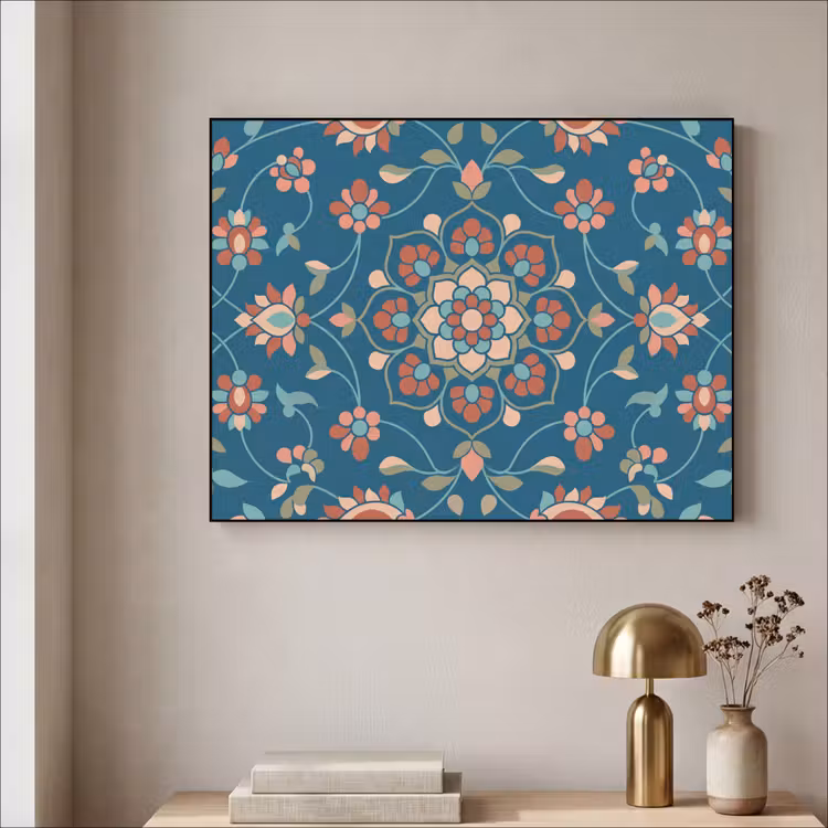 Art Frame - Blumen – Muster – Natur – Ornament – Blau — 4