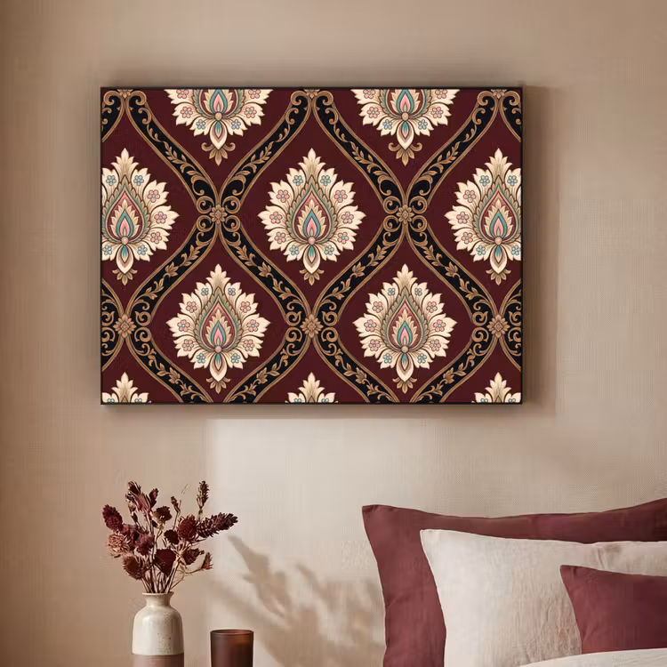 Art Frame - Muster – Blumenmotiv – Dekoration – Klassisch – Rot — 2
