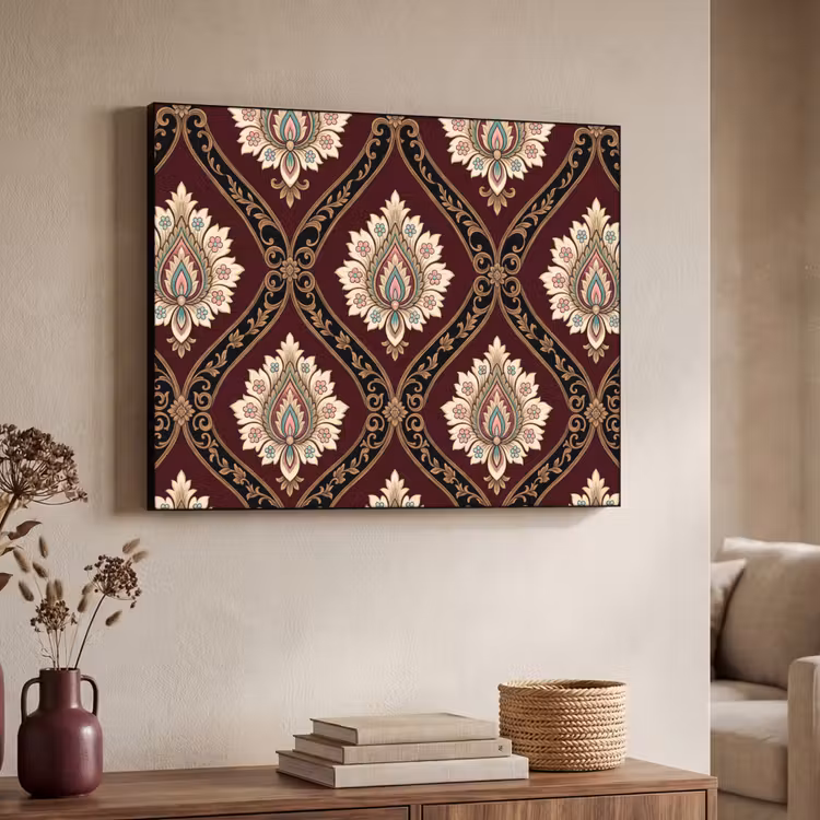 Art Frame - Muster – Blumenmotiv – Dekoration – Klassisch – Rot — 3