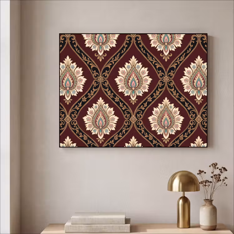 Art Frame - Muster – Blumenmotiv – Dekoration – Klassisch – Rot — 4