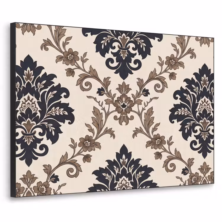 Art Frame - Muster – Blumenmuster – Klassisch – Beige-Blau — 1