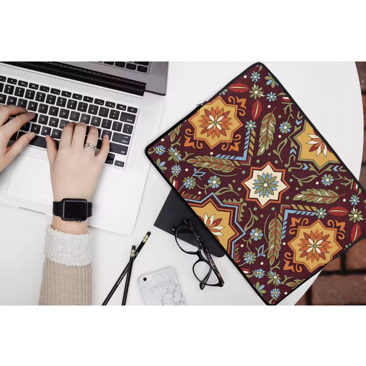 Laptop hülle - Muster – Floral – Geometrisch – Farbenfroh – Dekoration — 3