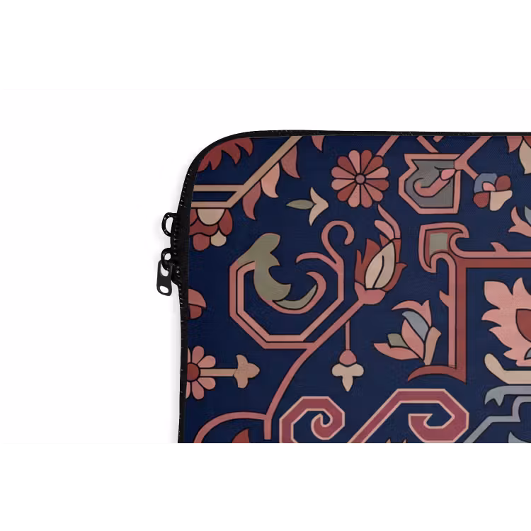 Laptop hülle - Muster – Orientalisch – Blumig – Blau – Klassisch — 5