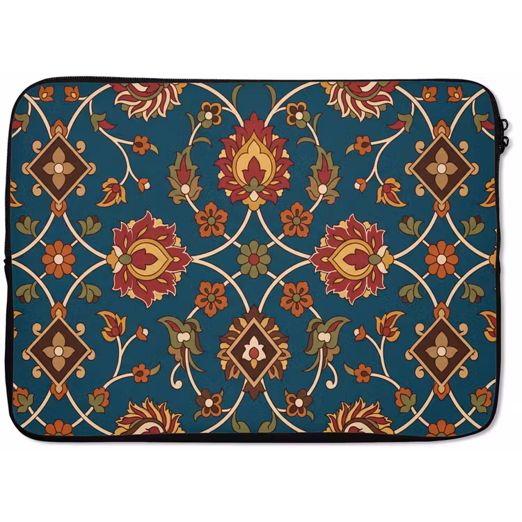 Laptop hülle - Ornament – Flora – Traditionell – Klassisch – Blaugrün — 1