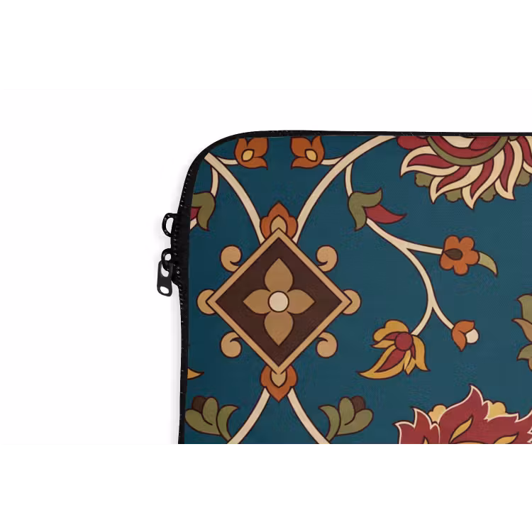 Laptop hülle - Ornament – Flora – Traditionell – Klassisch – Blaugrün — 5