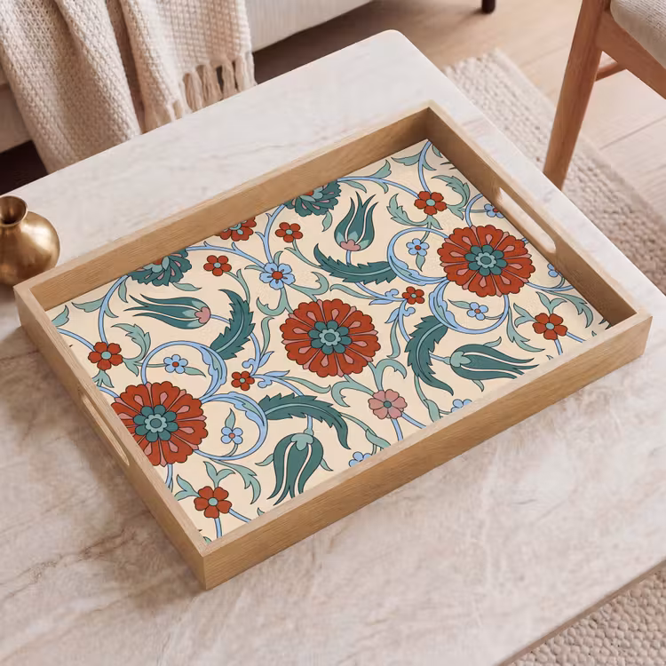 Tablett - Blumen – Muster – Klassisch – Dekoration – Farbenfroh — 2
