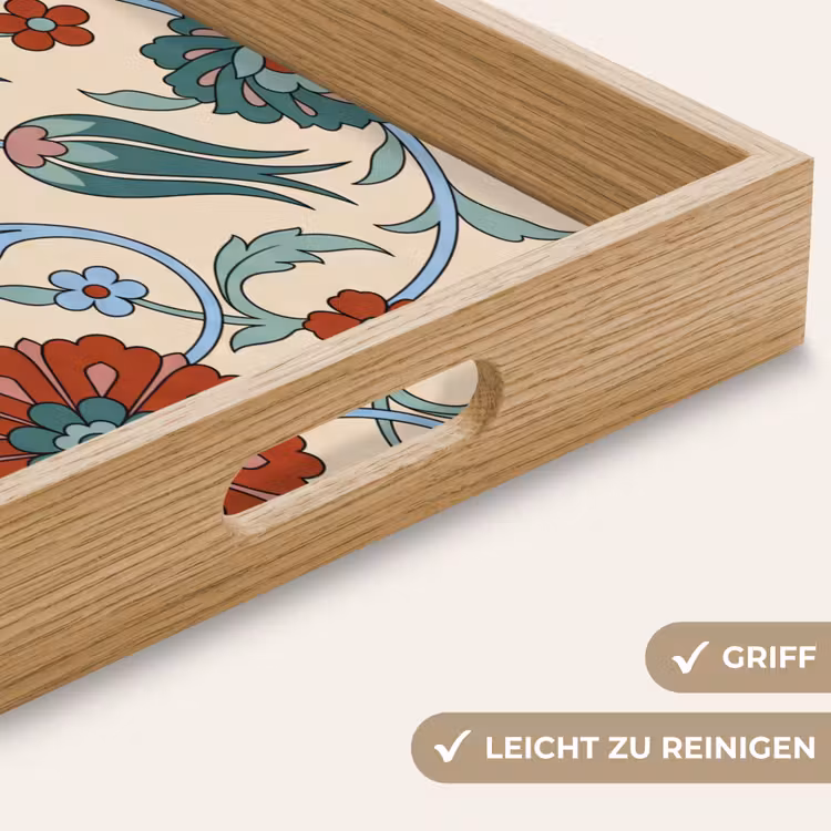 Tablett - Blumen – Muster – Klassisch – Dekoration – Farbenfroh — 5