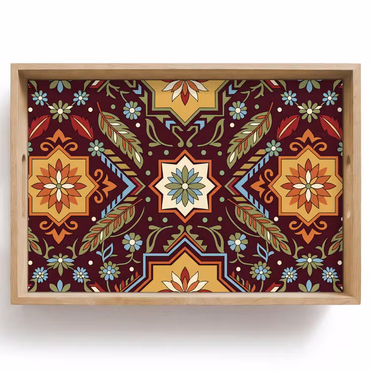 Tablett - Muster – Floral – Geometrisch – Farbenfroh – Dekoration — 1